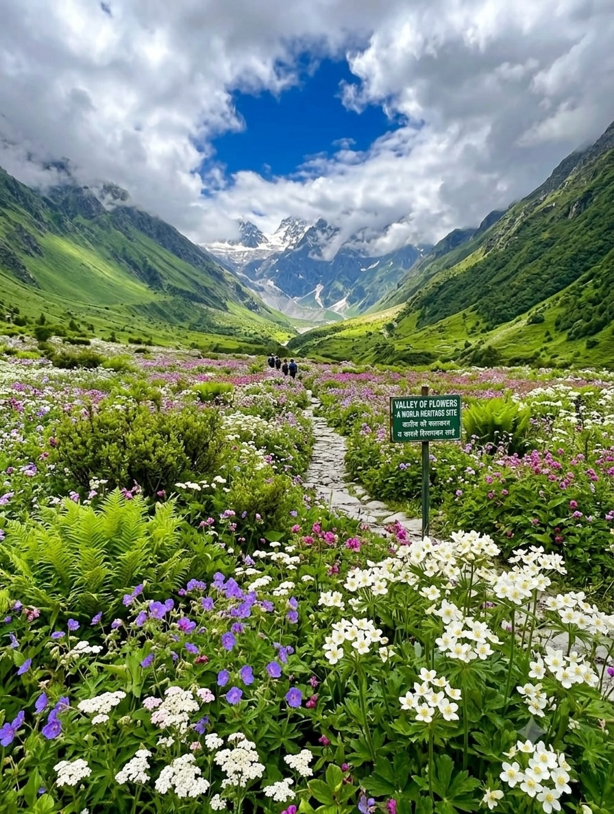 Trekker exploring the Himalayan mountains in India